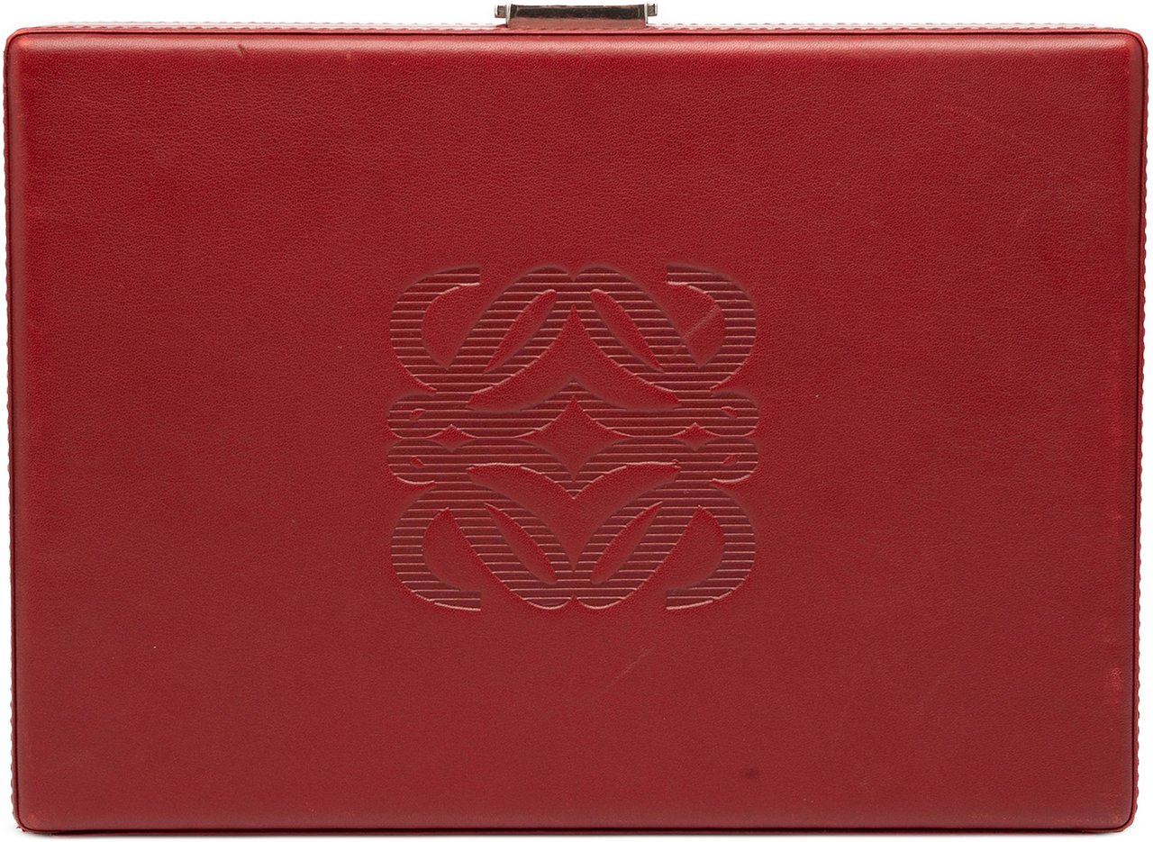 Loewe Leather Anagram Jewelry Box Rood