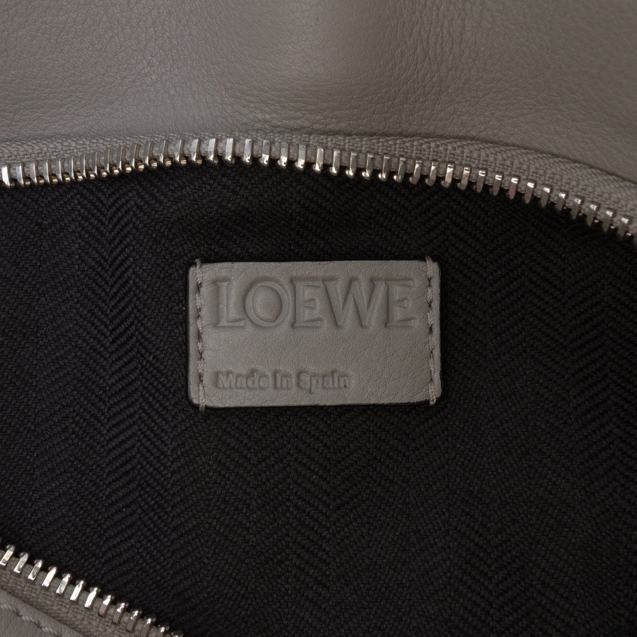 Loewe Small Anagram Embossed Patent Puzzle Satchel Zilver