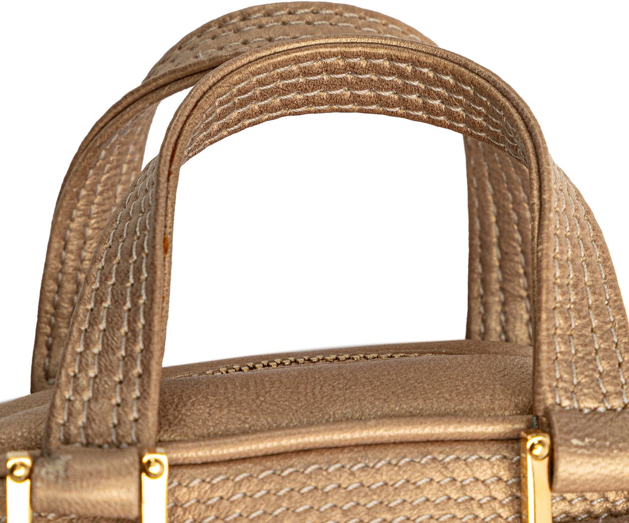 Loewe Micro Metallic Leather Amazona Satchel Goud