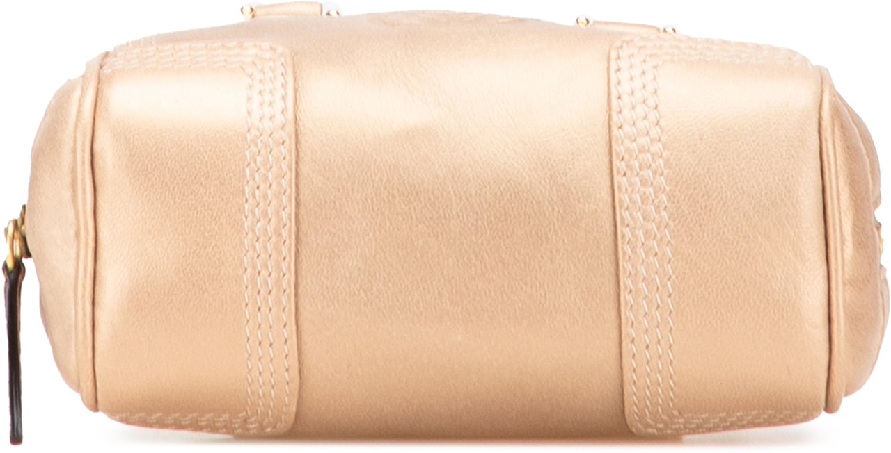 Loewe Micro Metallic Leather Amazona Satchel Goud