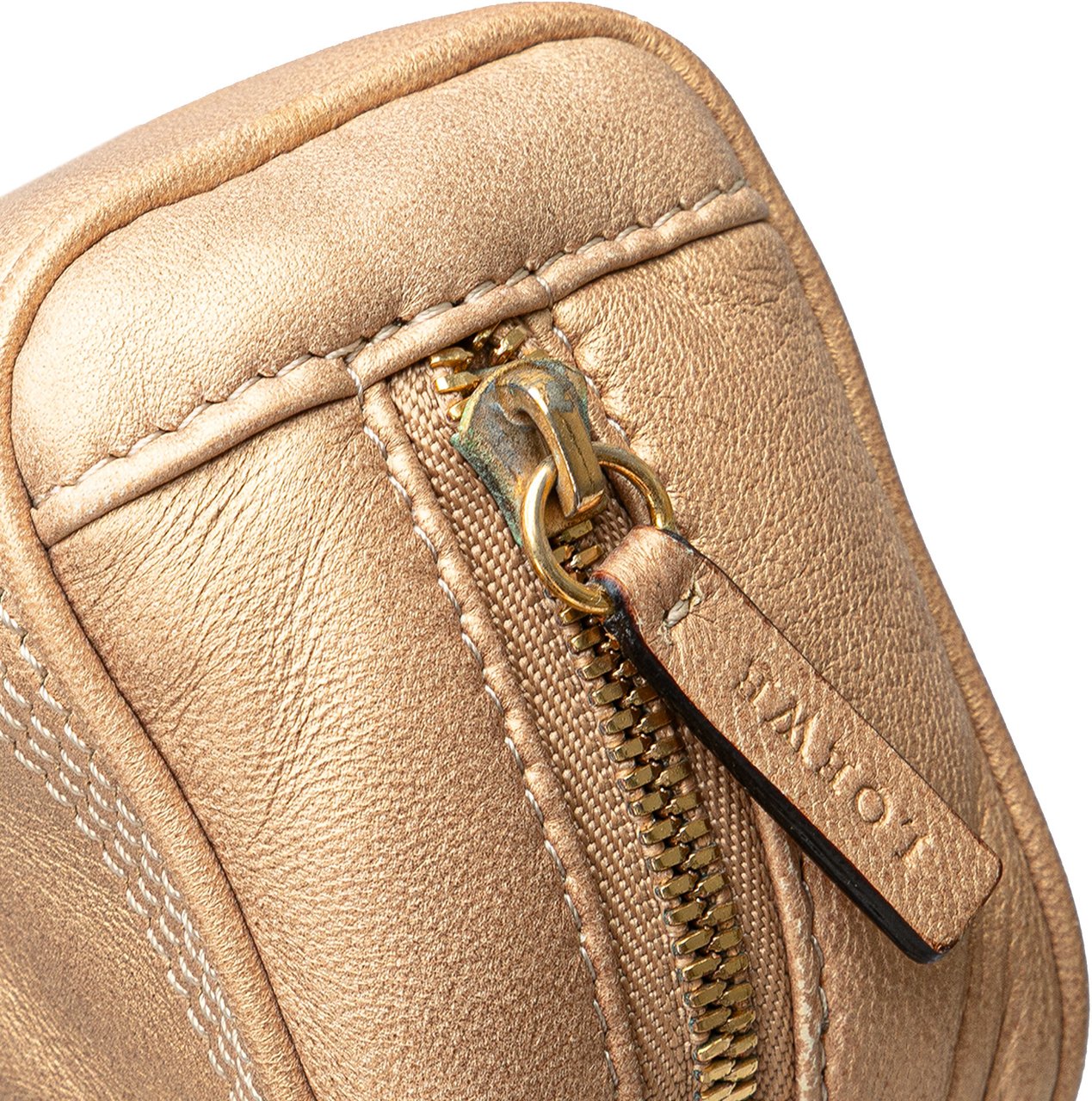 Loewe Micro Metallic Leather Amazona Satchel Goud