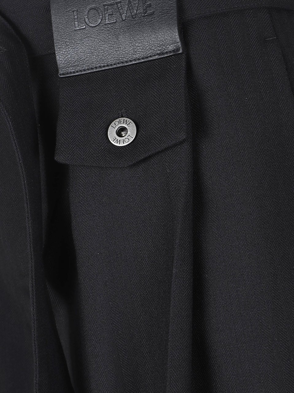 Loewe Lightweight Wool Crepe Trousers Zwart