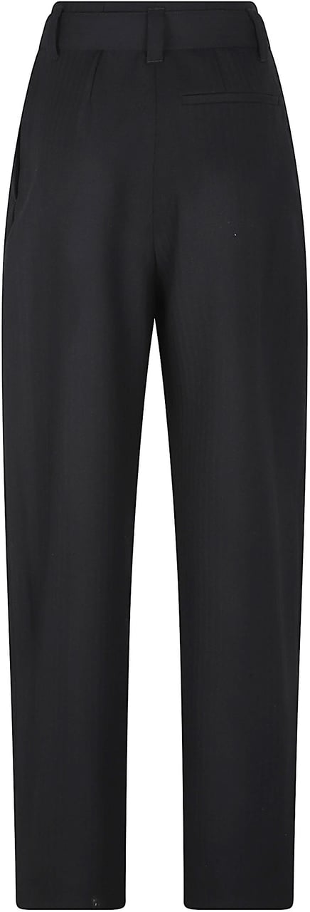 Loewe Lightweight Wool Crepe Trousers Zwart