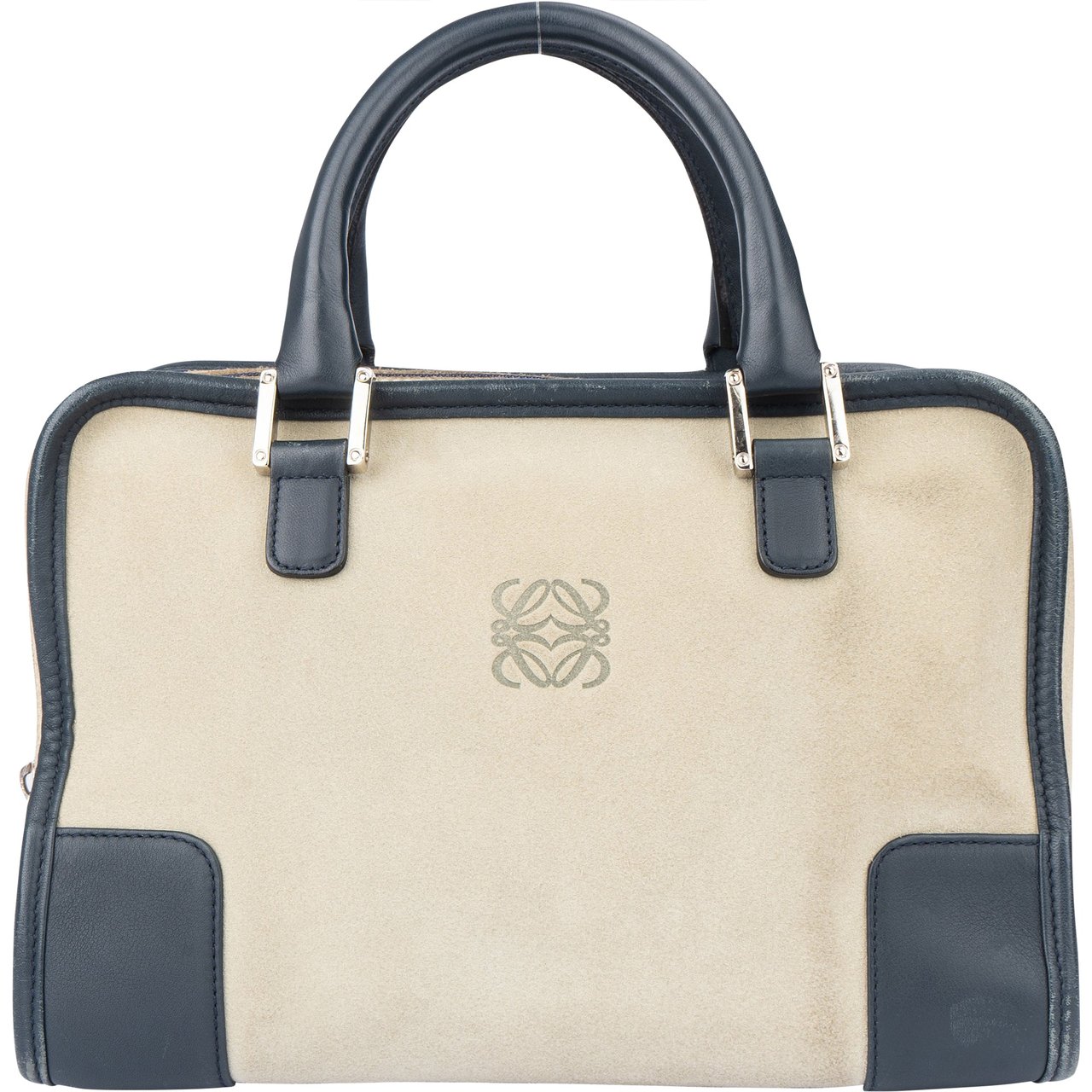 Loewe Loewe Suede Bicolor Amazona Handbag Blauw