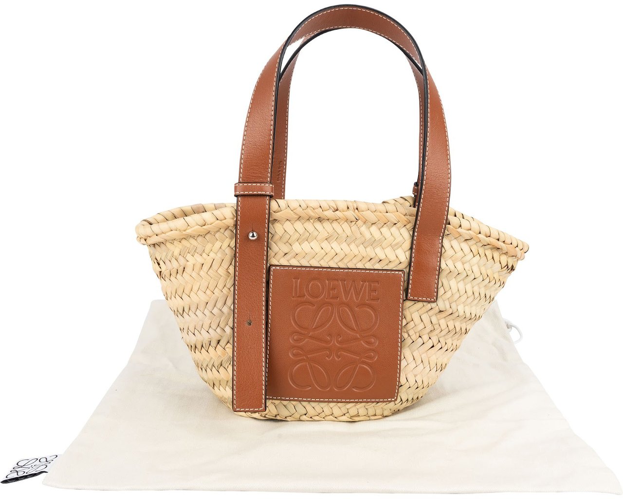 Loewe Loewe Raffia Small Basket Shoulder Bag Bruin