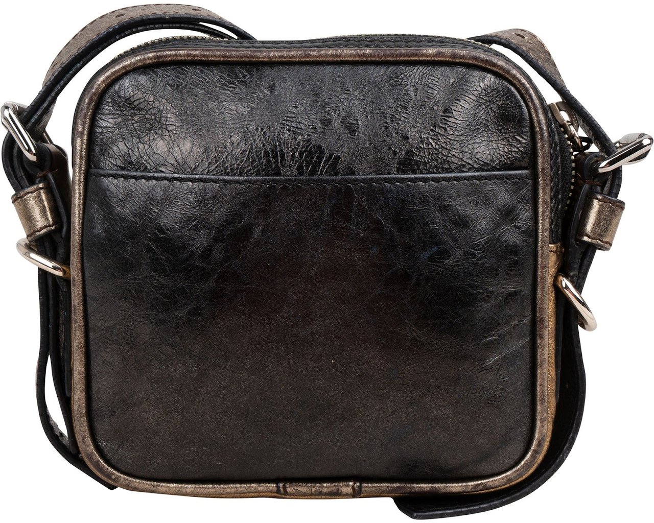 Loewe Leather Anagram Studded Fringe Crossbody Bag Zwart