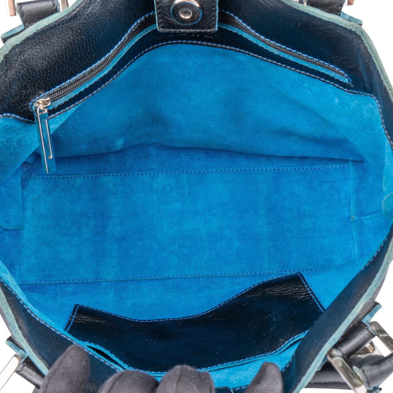 Loewe Loewe Bicolor Leather Fusta Handbag Zwart