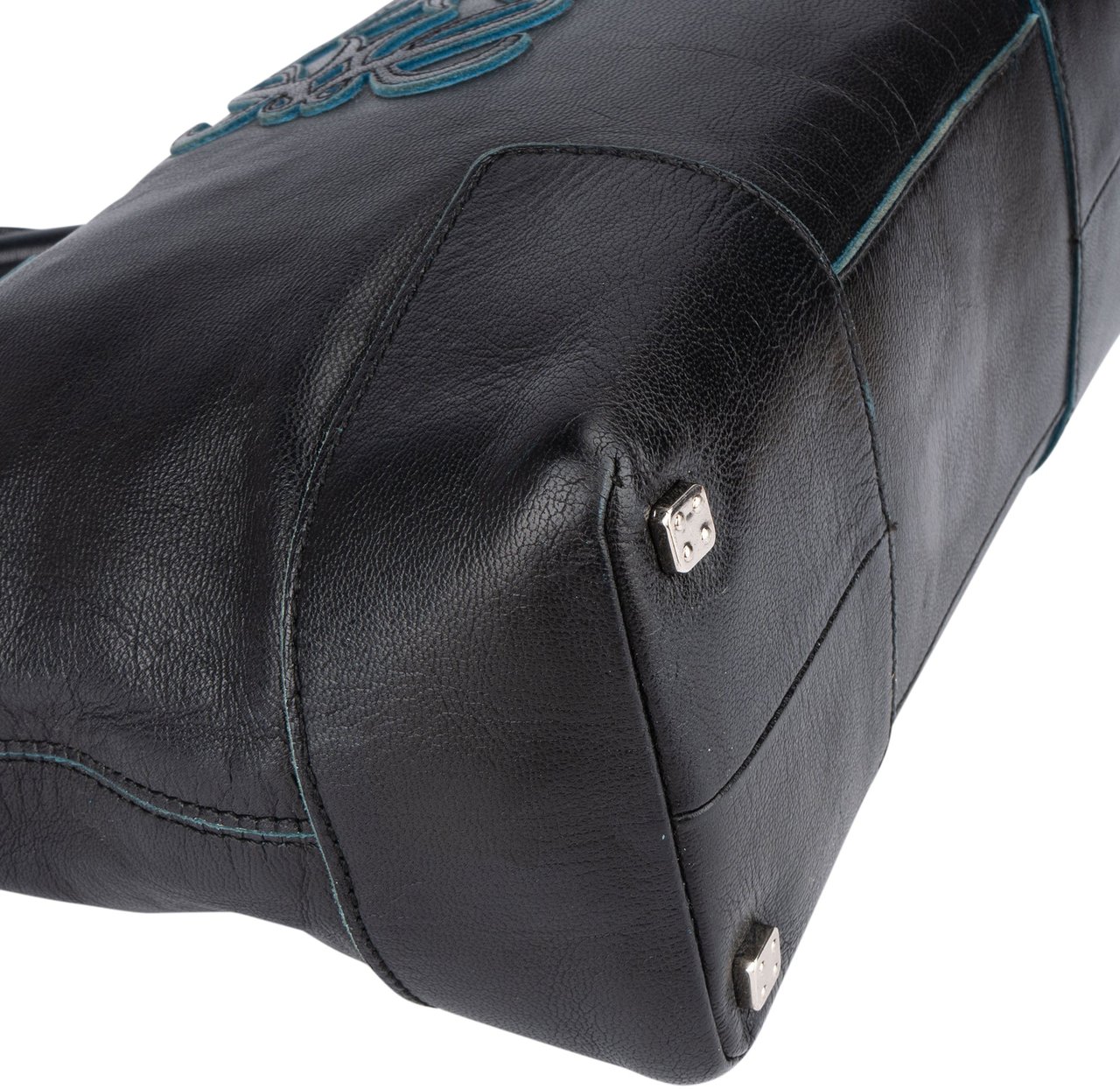 Loewe Loewe Bicolor Leather Fusta Handbag Zwart