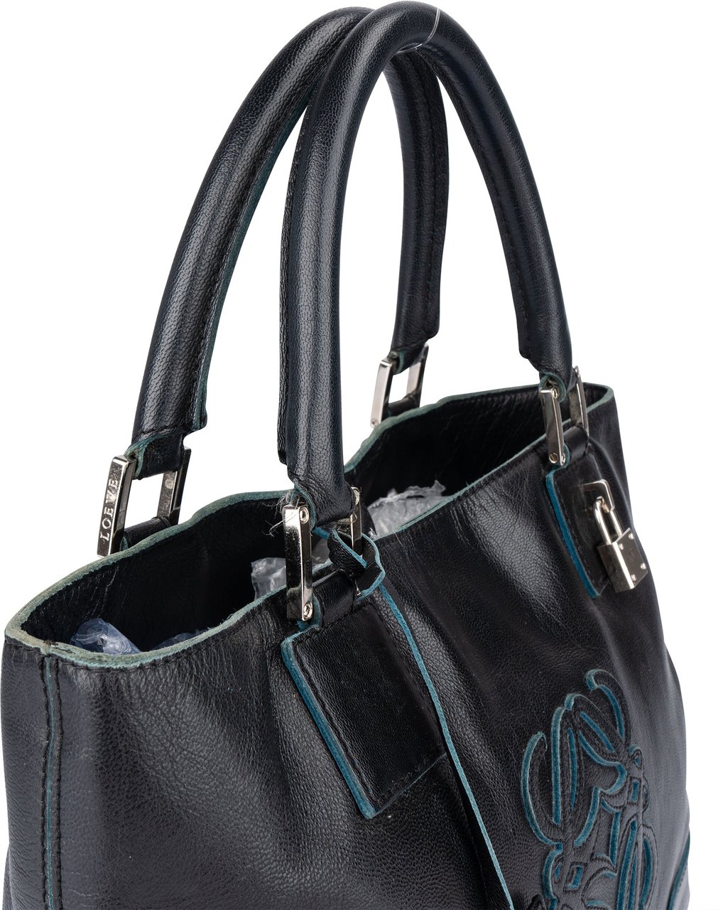 Loewe Loewe Bicolor Leather Fusta Handbag Zwart