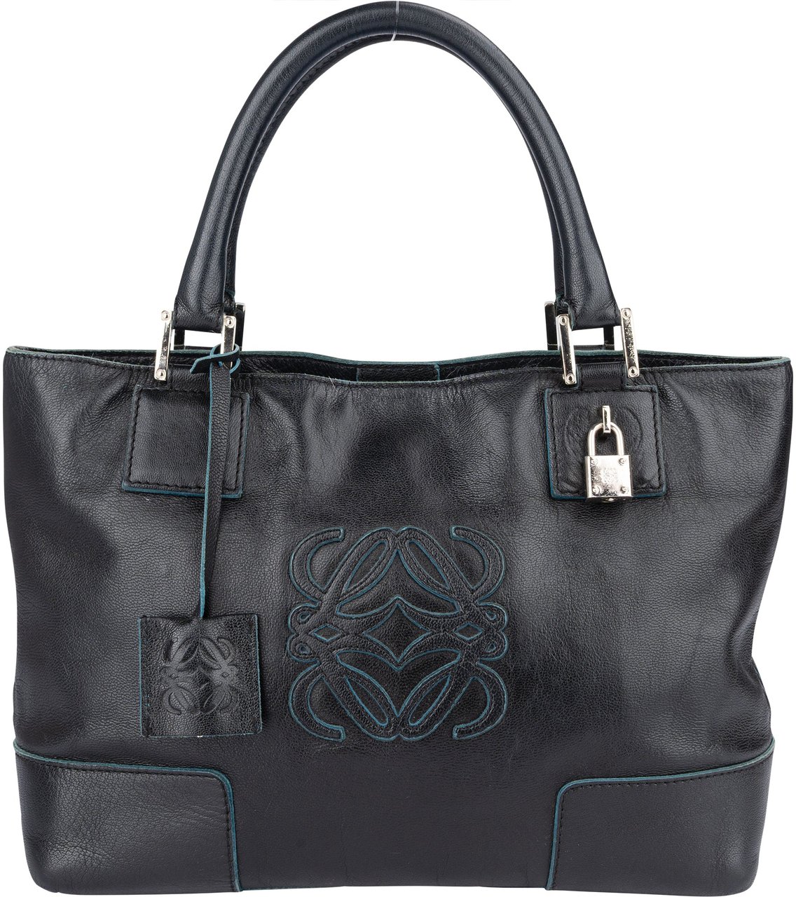 Loewe Loewe Bicolor Leather Fusta Handbag Zwart