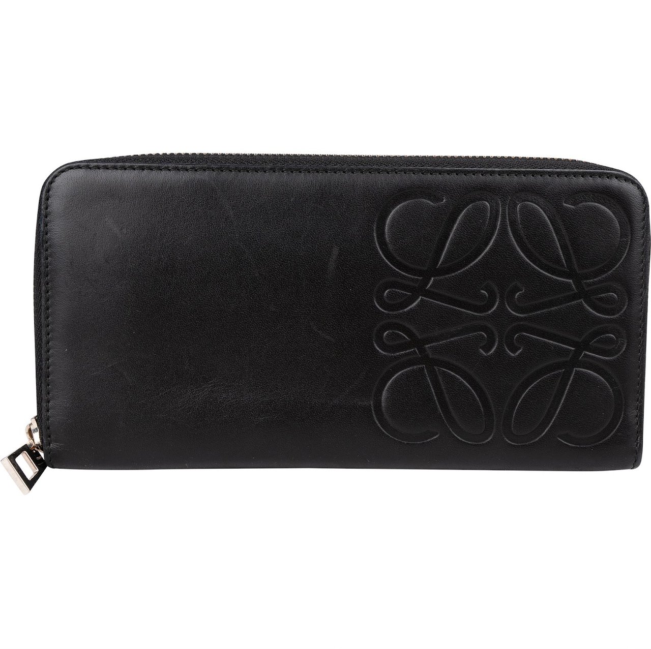 Loewe Leather Anagram Zip Around Wallet Zwart