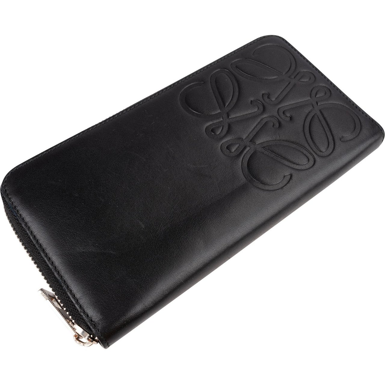 Loewe Leather Anagram Zip Around Wallet Zwart