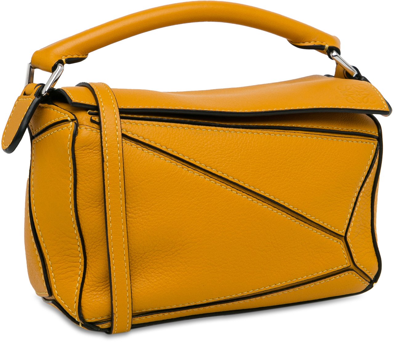 Loewe Mini Calfskin Puzzle Satchel Geel