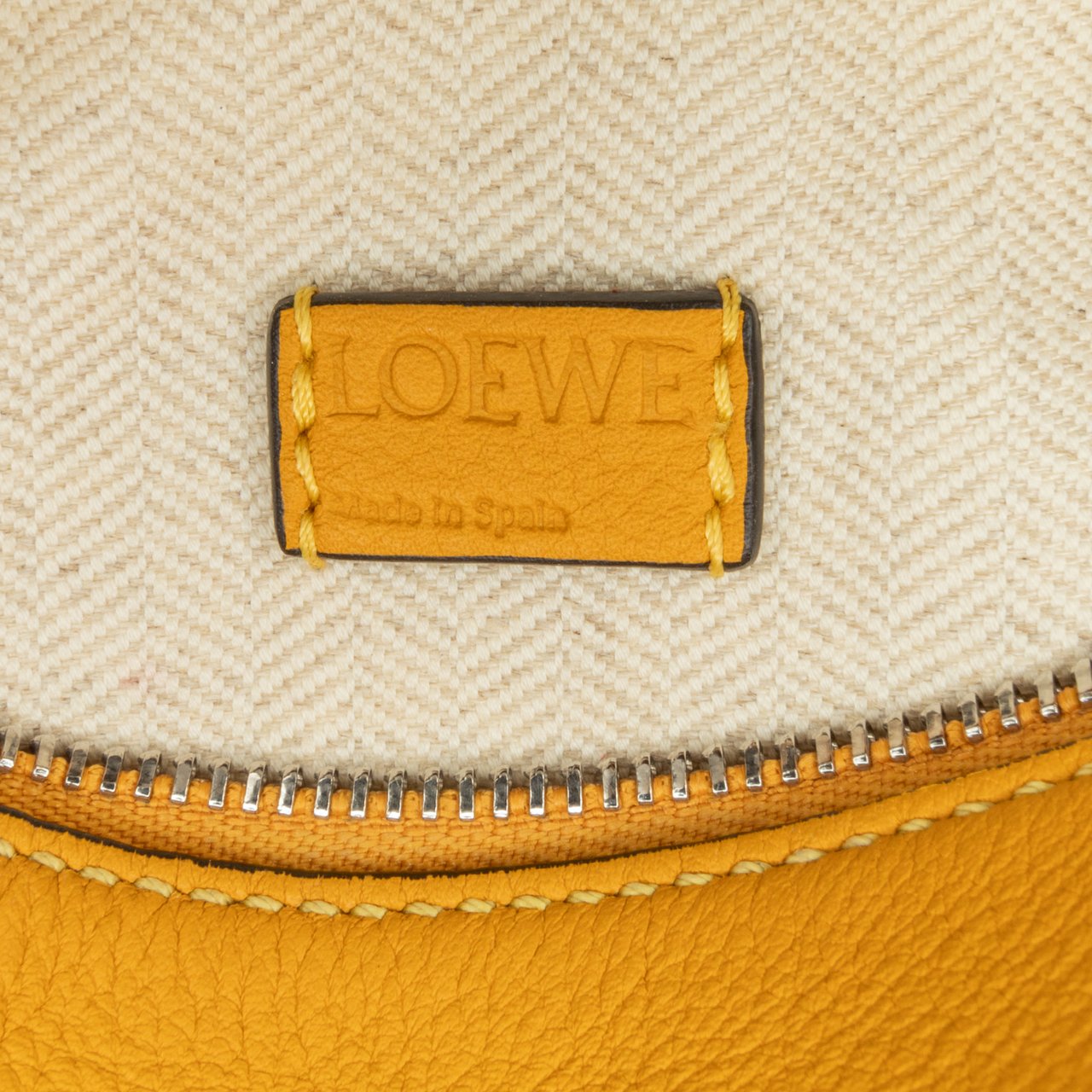 Loewe Mini Calfskin Puzzle Satchel Geel