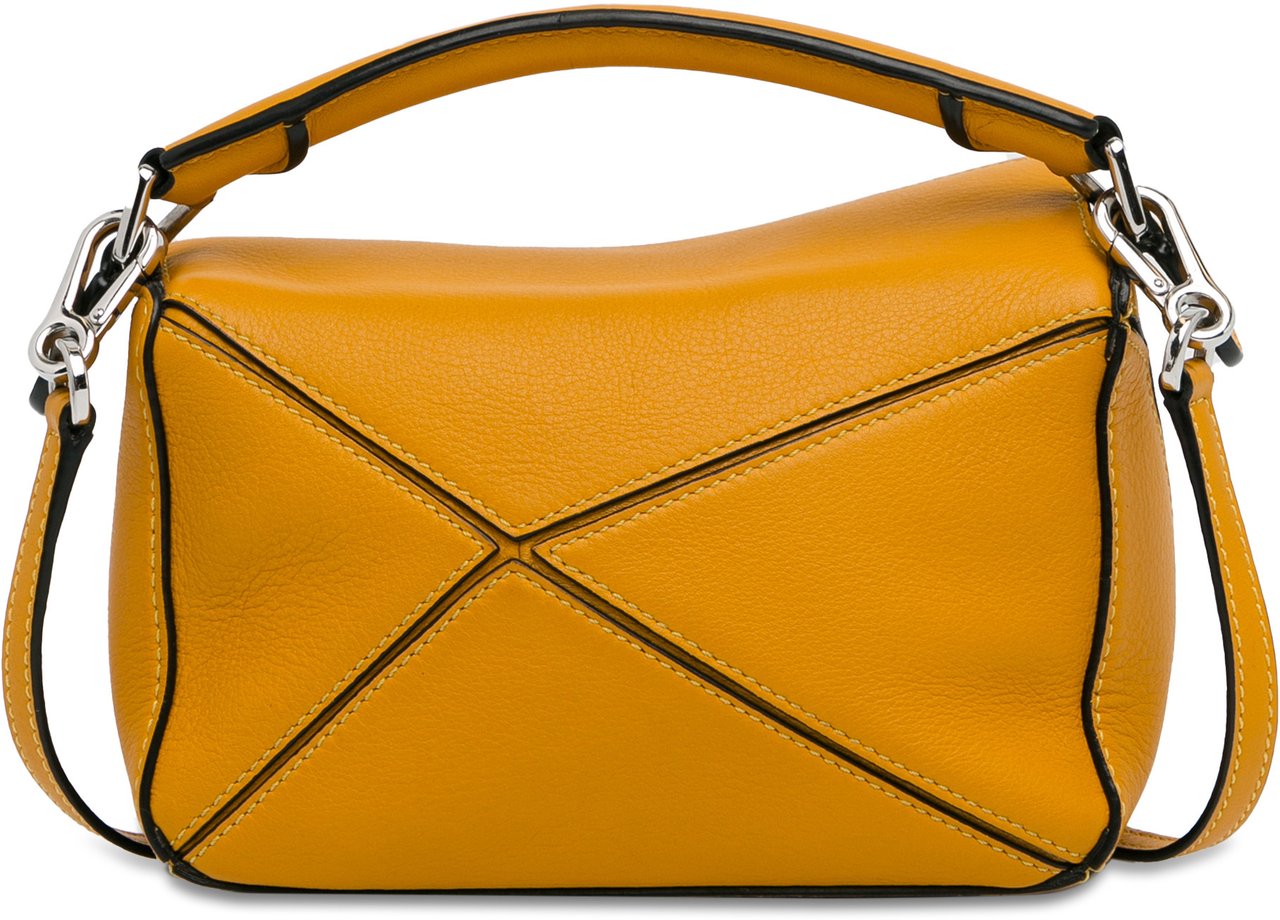Loewe Mini Calfskin Puzzle Satchel Geel