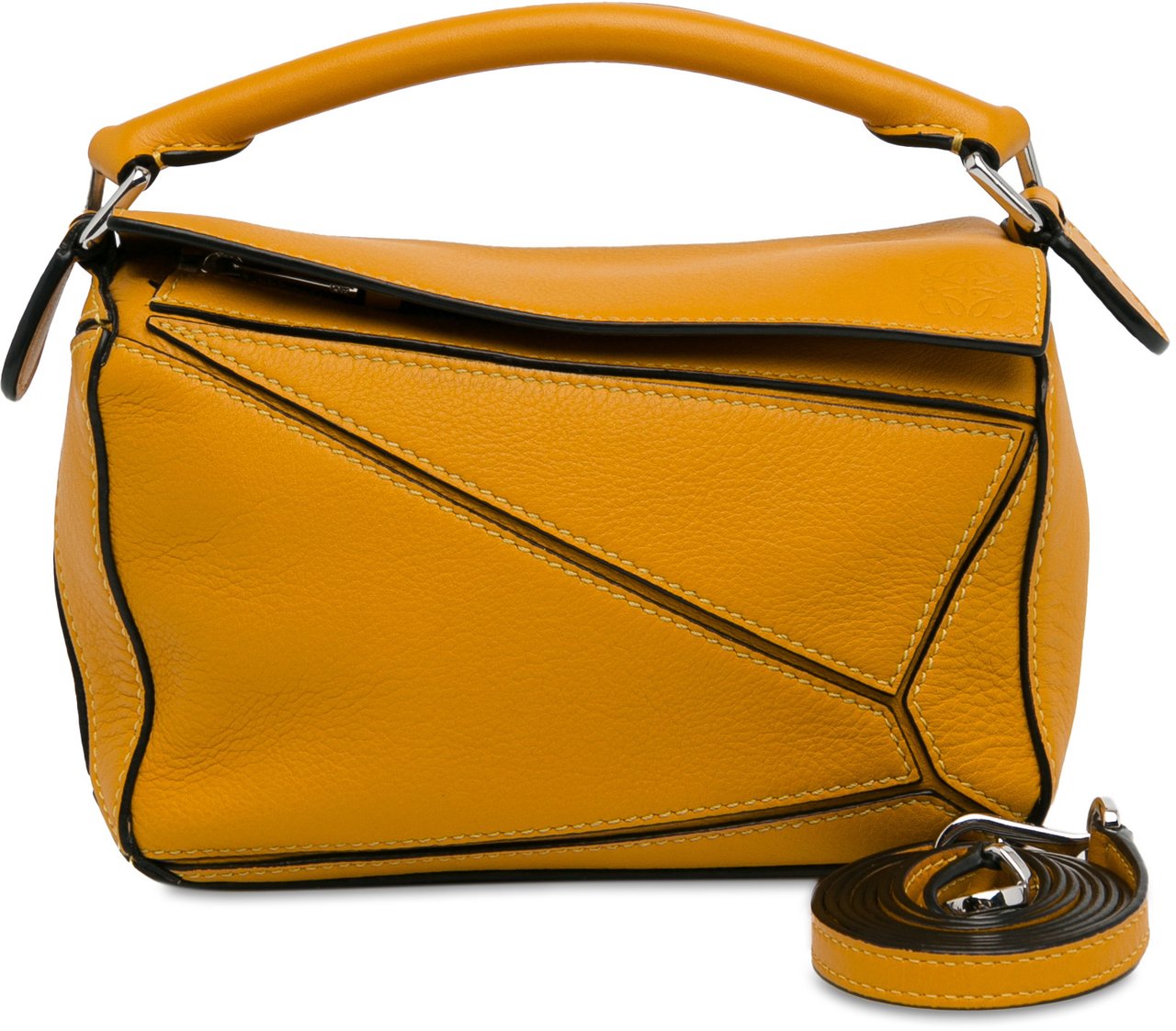 Loewe Mini Calfskin Puzzle Satchel Geel