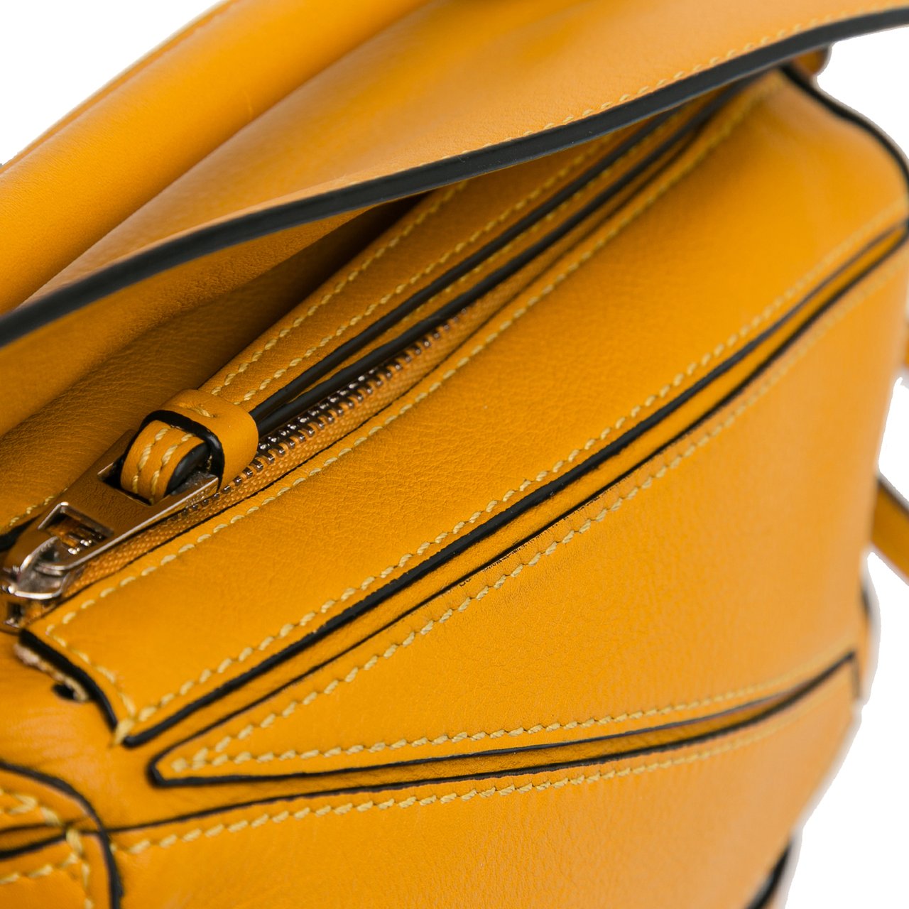 Loewe Mini Calfskin Puzzle Satchel Geel