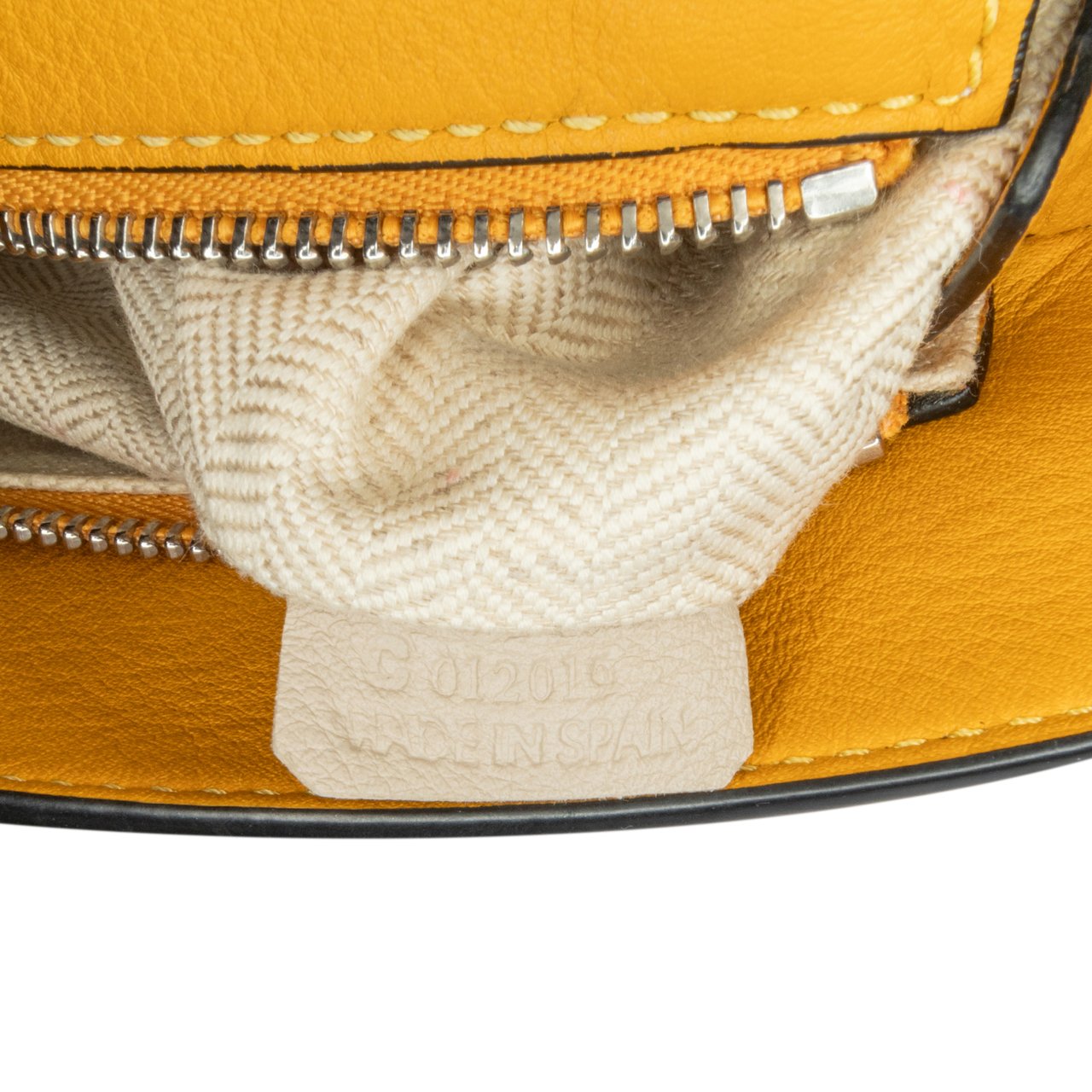 Loewe Mini Calfskin Puzzle Satchel Geel