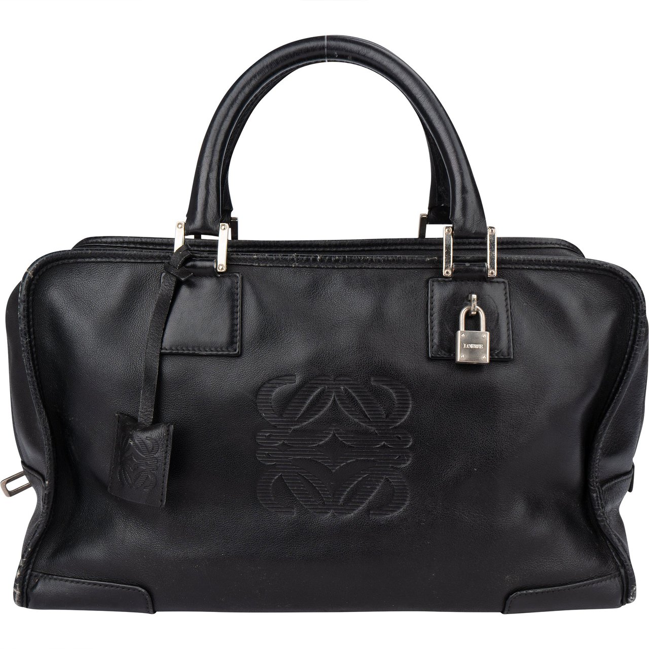 Loewe Loewe Black Leather Amazona Handbag Zwart