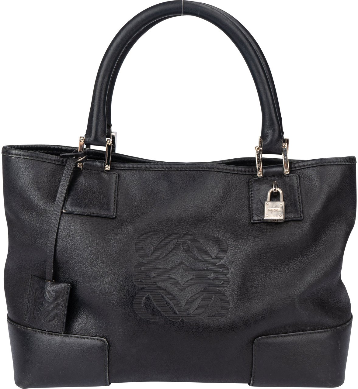 Loewe Loewe Black Leather Fusta Handbag Zwart