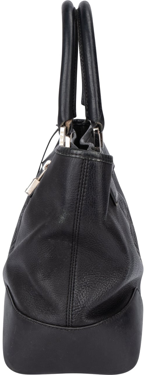 Loewe Loewe Black Leather Fusta Handbag Zwart