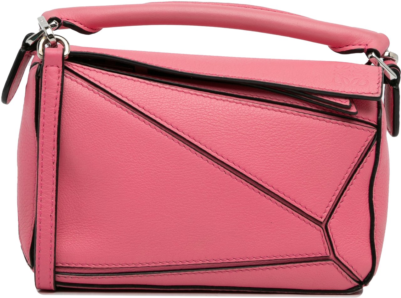Loewe Mini Calfskin Puzzle Satchel Roze