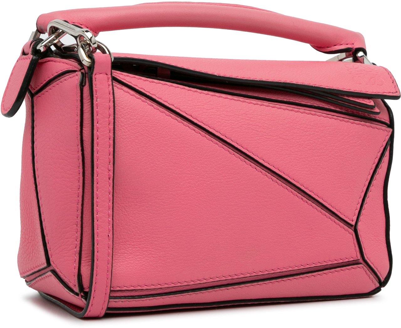 Loewe Mini Calfskin Puzzle Satchel Roze
