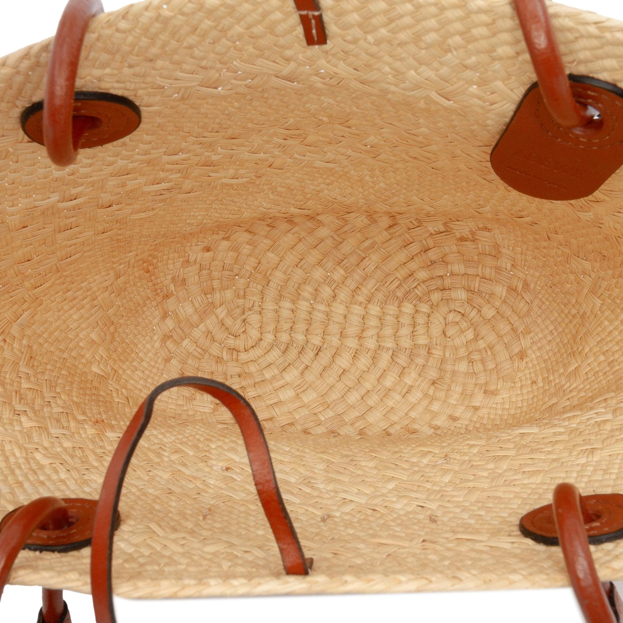 Loewe Paulas Ibiza Small Anagram Raffia Tote Bruin