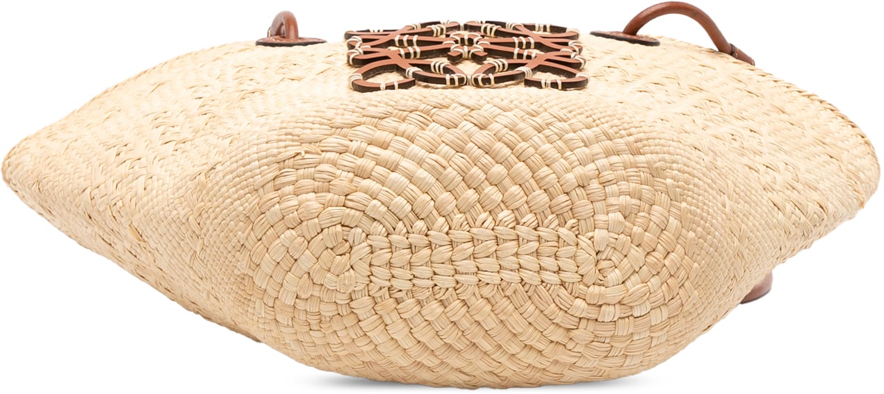 Loewe Paulas Ibiza Small Anagram Raffia Tote Bruin