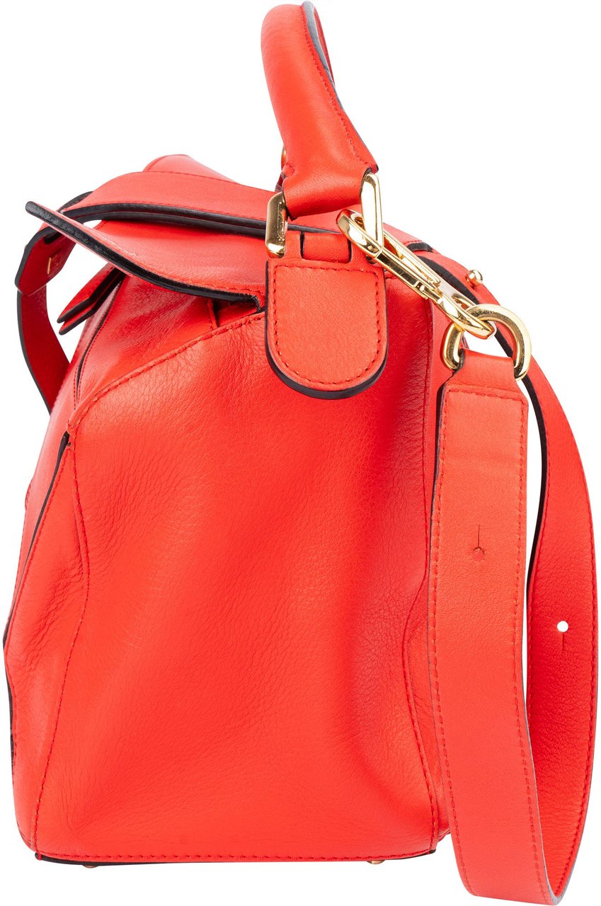 Loewe Loewe Red Leather Puzzle Handbag Rood
