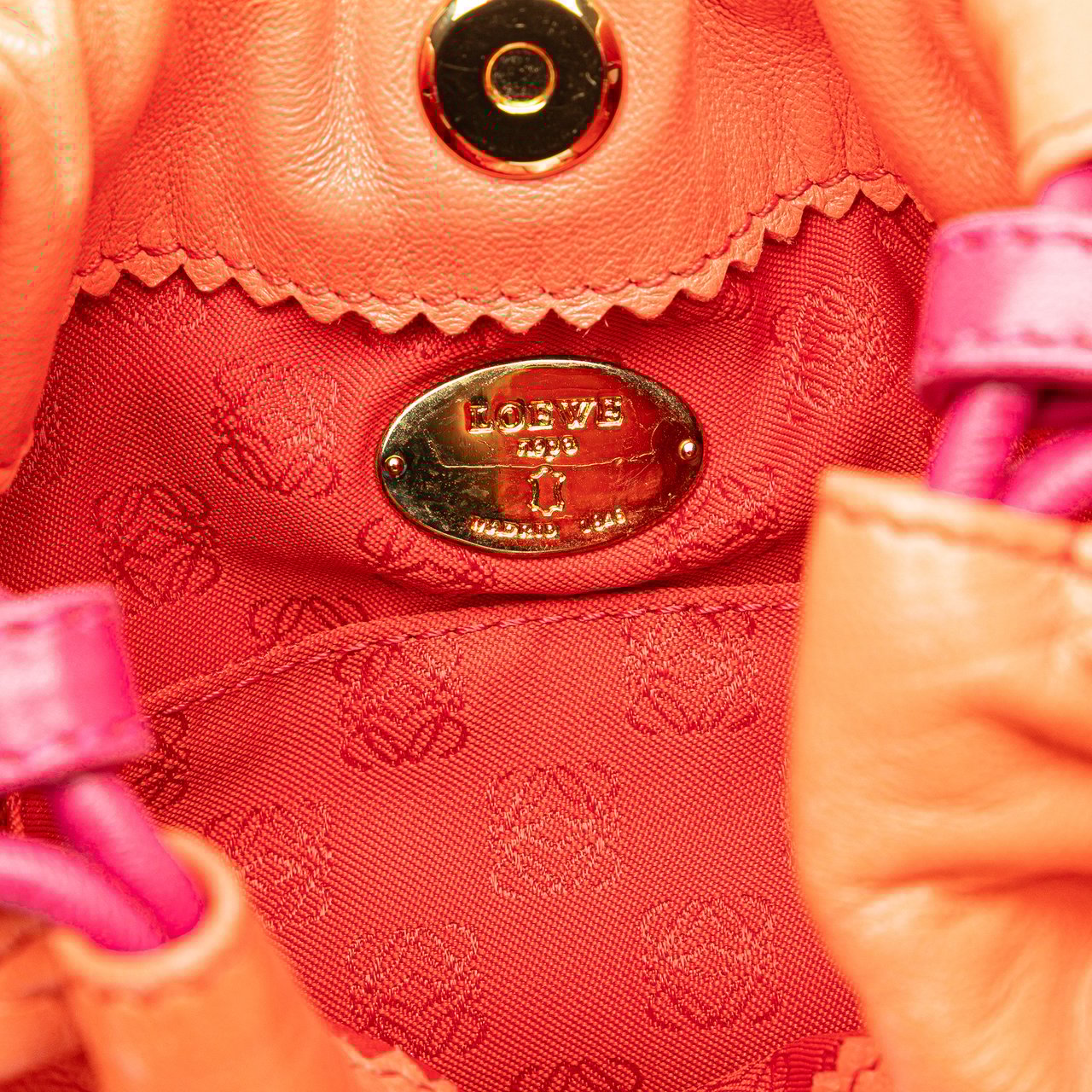 Loewe Mini Nappa Flamenco Tassel Crossbody Oranje