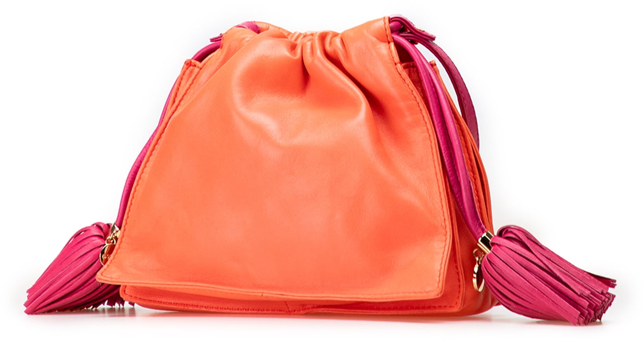 Loewe Mini Nappa Flamenco Tassel Crossbody Oranje