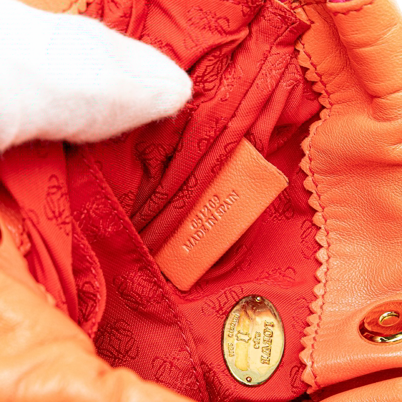 Loewe Mini Nappa Flamenco Tassel Crossbody Oranje