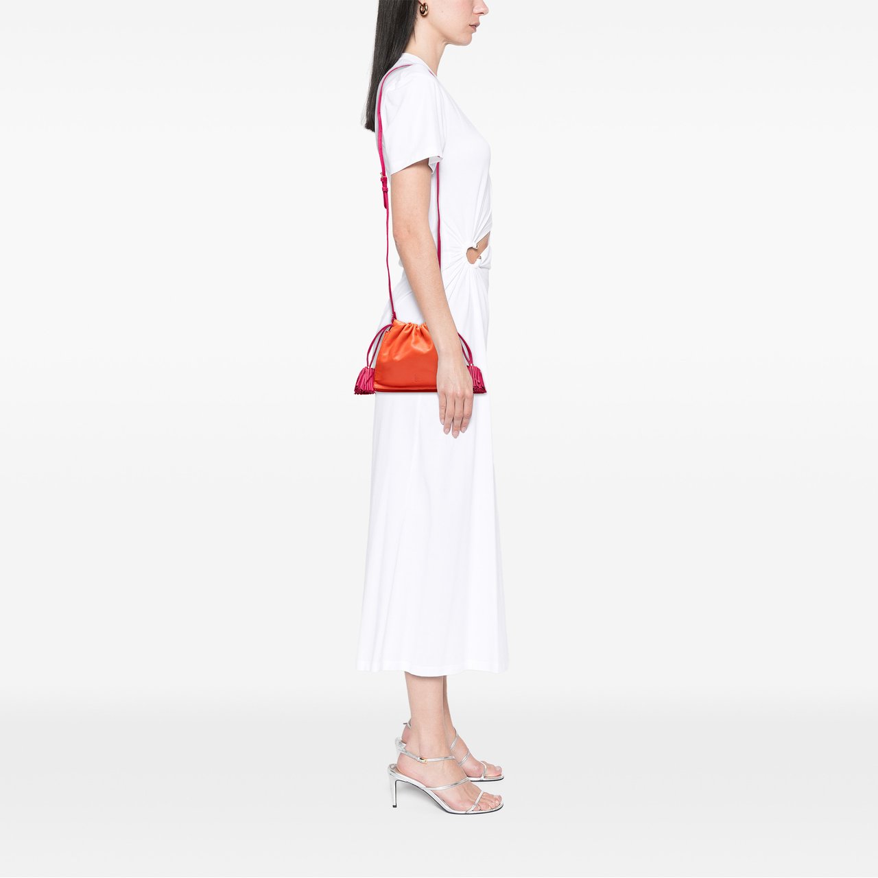 Loewe Mini Nappa Flamenco Tassel Crossbody Oranje