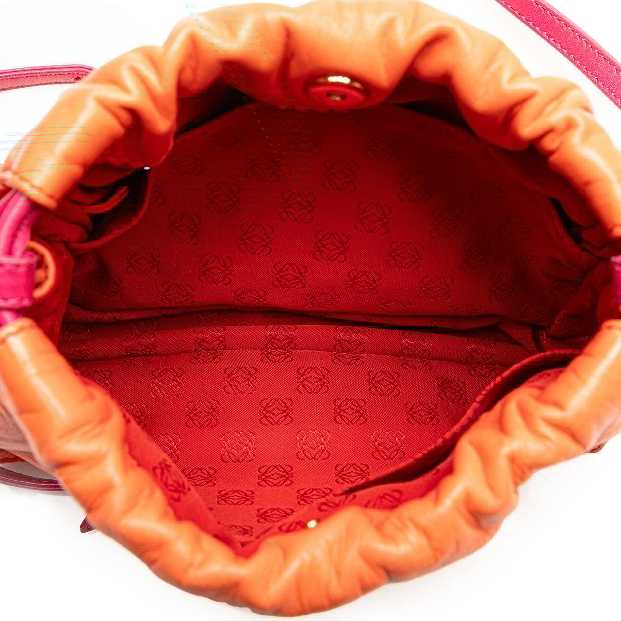 Loewe Mini Nappa Flamenco Tassel Crossbody Oranje