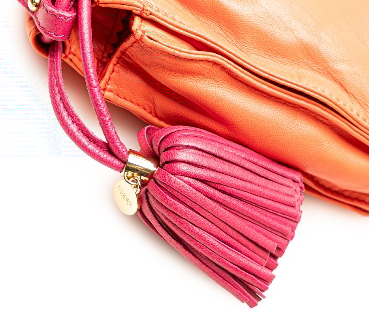 Loewe Mini Nappa Flamenco Tassel Crossbody Oranje