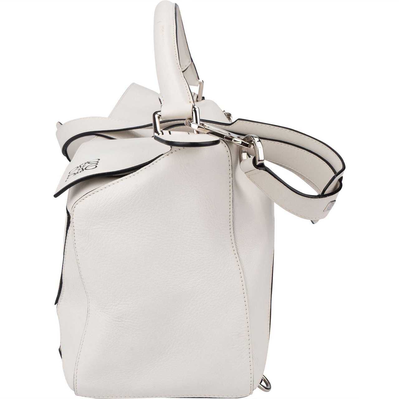 Loewe Loewe White Leather Puzzle Handbag Wit