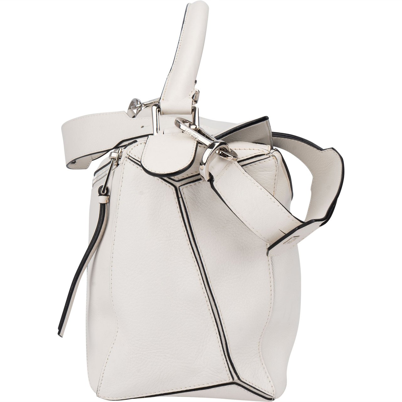 Loewe Loewe White Leather Puzzle Handbag Wit