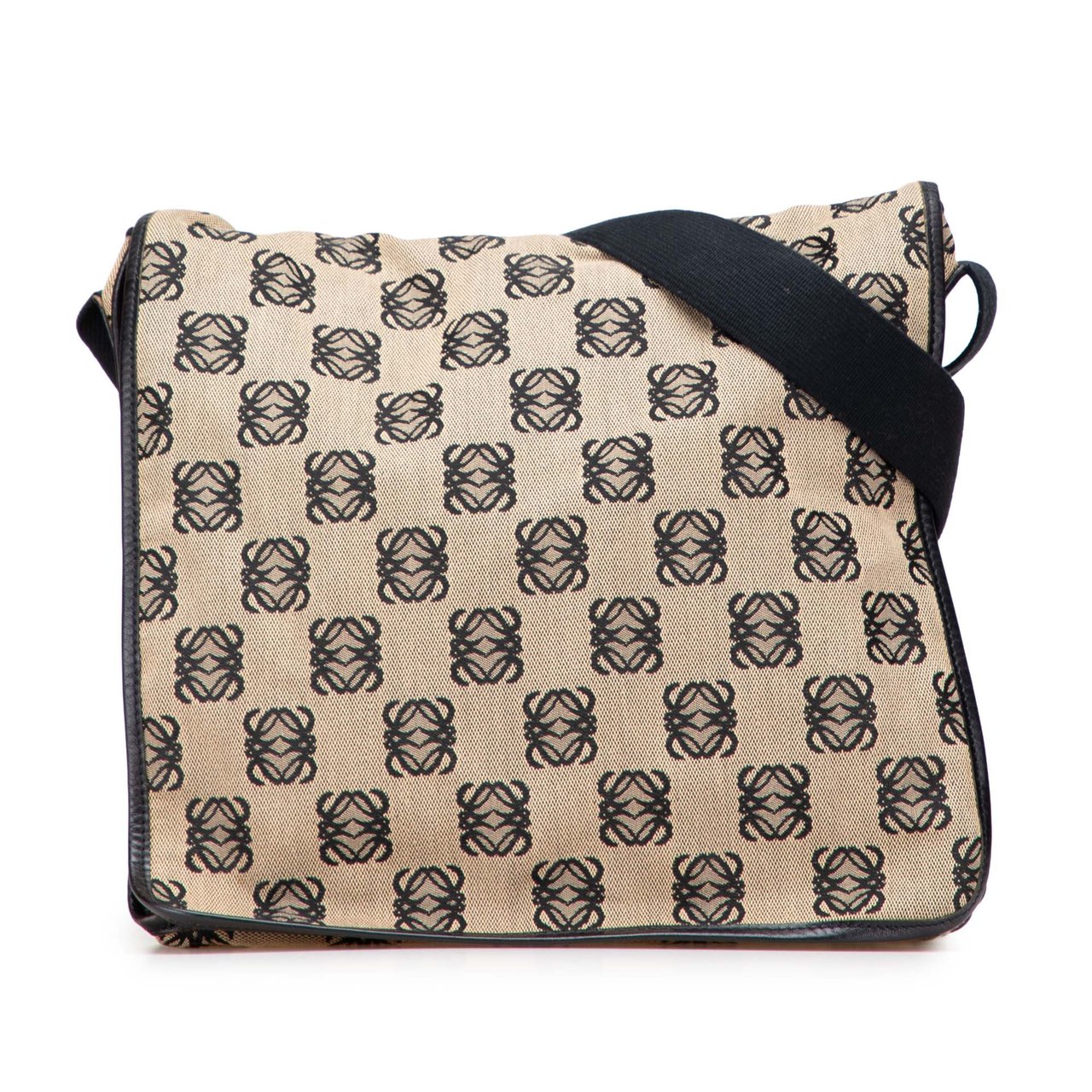 Loewe Anagram Canvas Messenger Bag Bruin