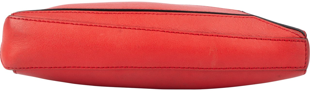 Loewe Loewe Red Leather Puzzle Clutch Shoulder Bag Rood