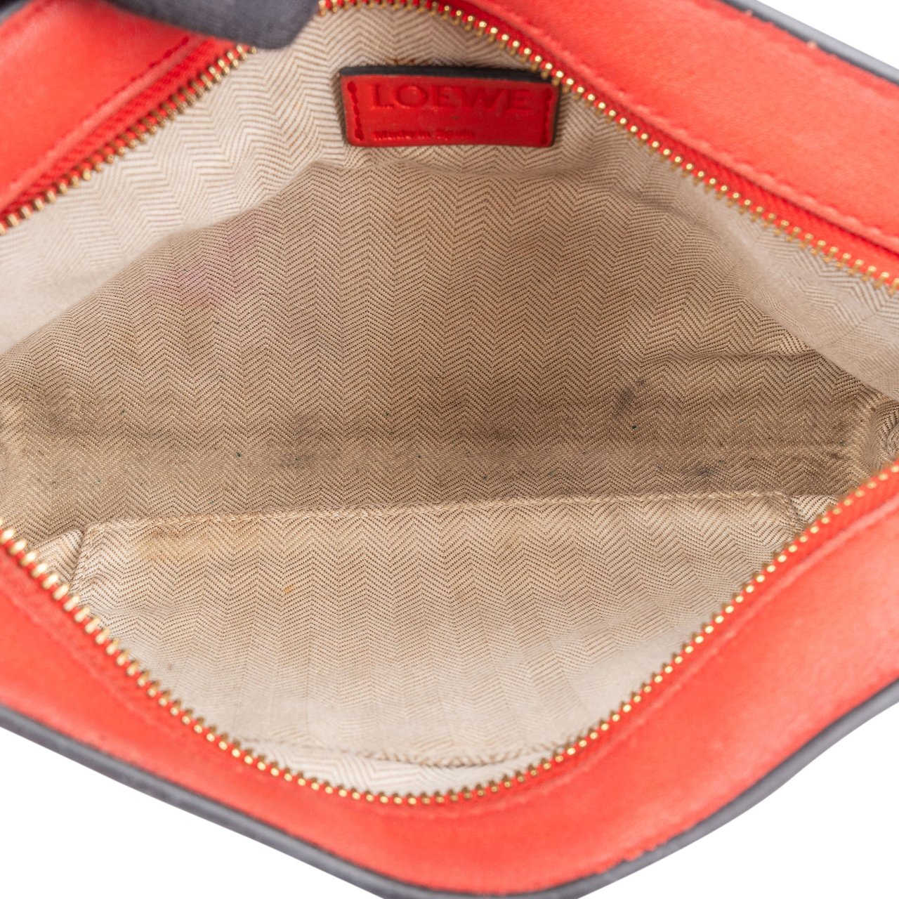 Loewe Red Leather Puzzle Clutch Shoulder Bag Rood