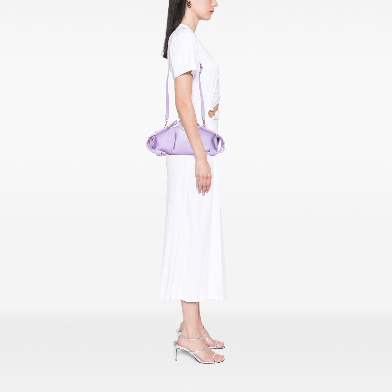 Loewe Small Shiny Calfskin Paseo Satchel Paars