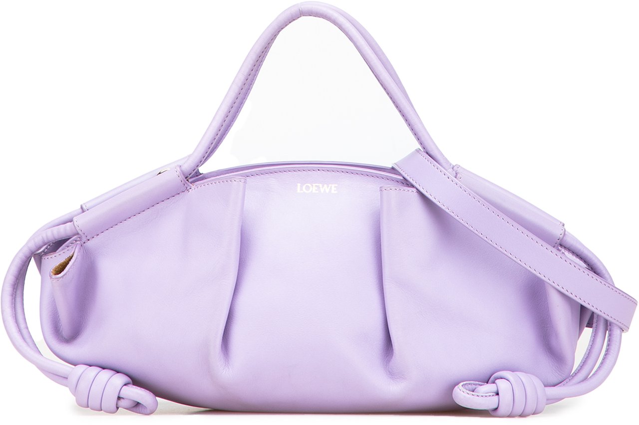 Loewe Small Shiny Calfskin Paseo Satchel Paars