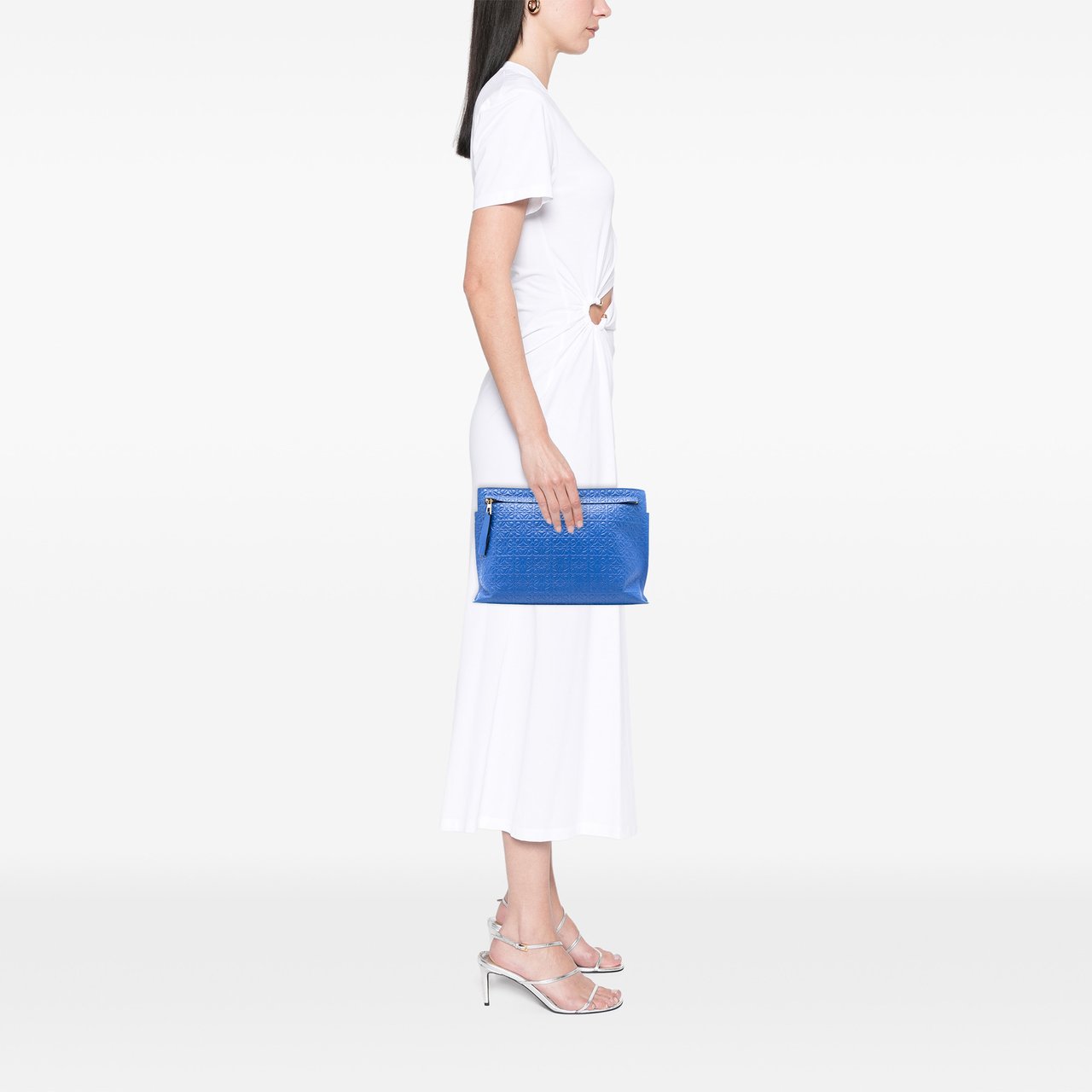Loewe Embossed Anagram Repeat T Clutch Blauw