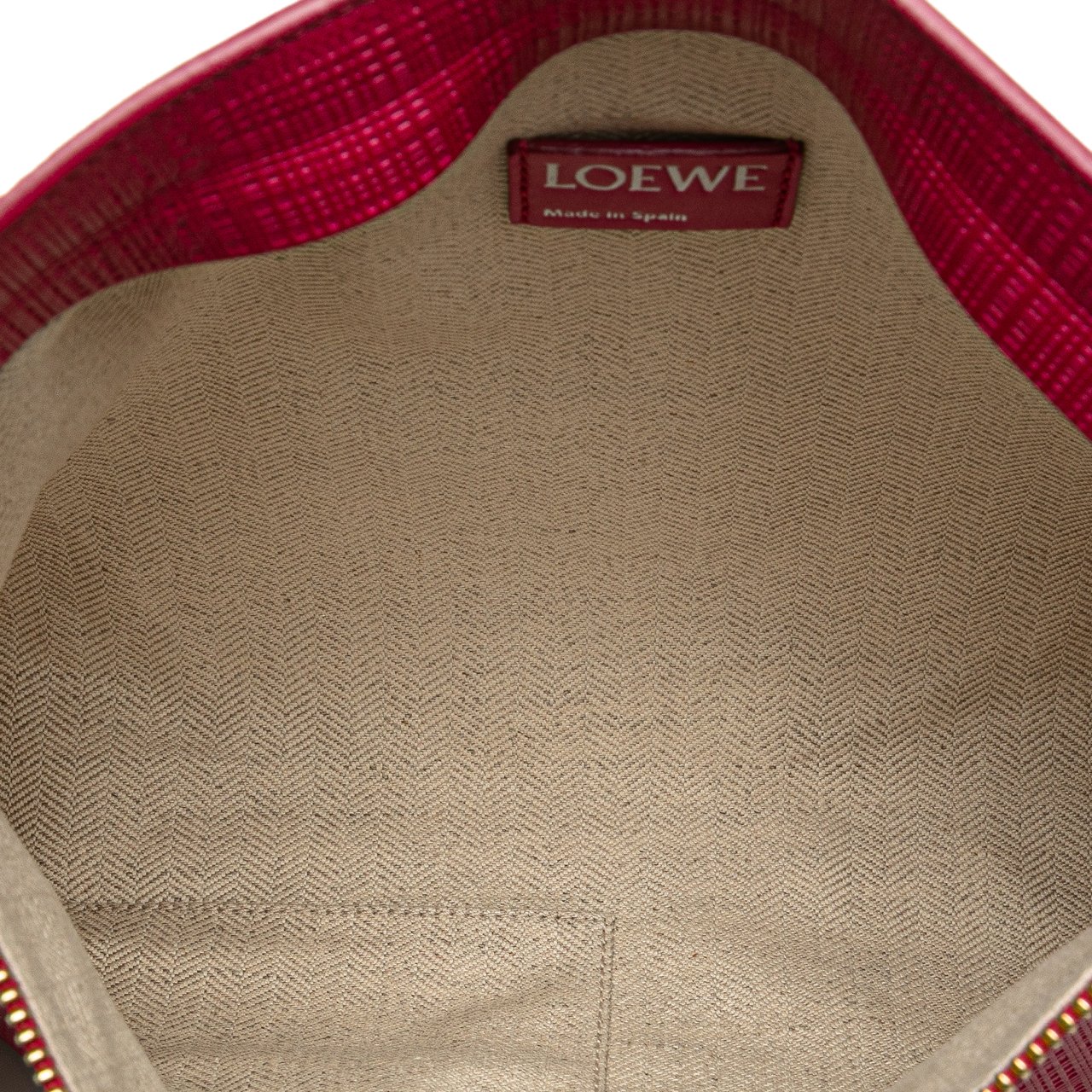 Loewe Large Linen Embossed Patent Anagram Repeat T Pouch Roze