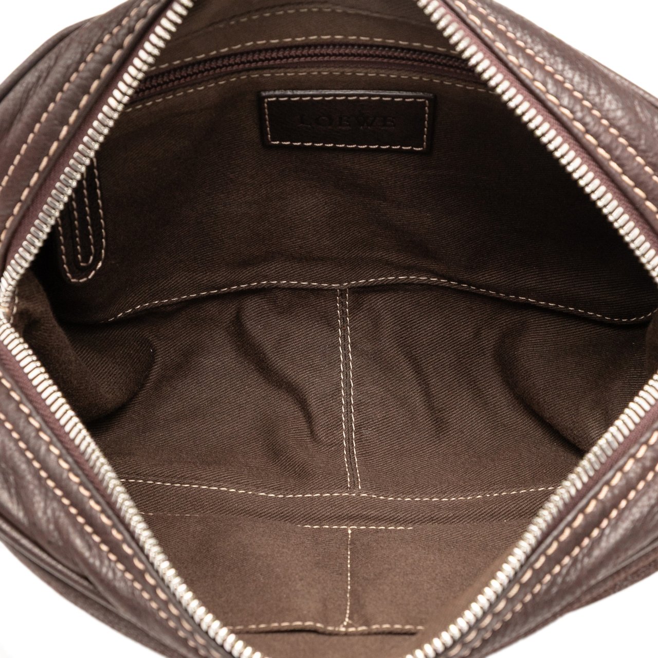 Loewe Nubuck Anagram Clutch Bruin