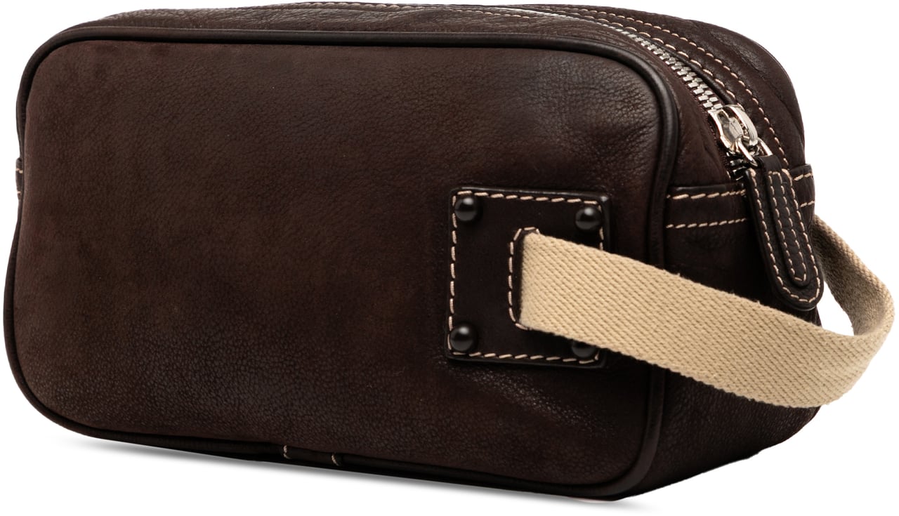 Loewe Nubuck Anagram Clutch Bruin