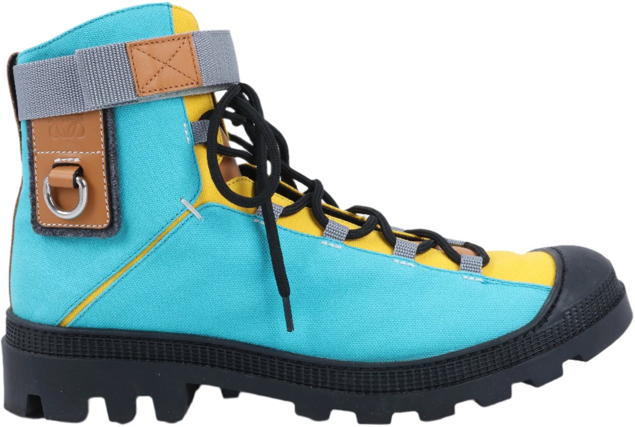 Loewe LOEWE Anagram 20SS Canvas & Leather Short Boots 44 EU in Multicolor Divers