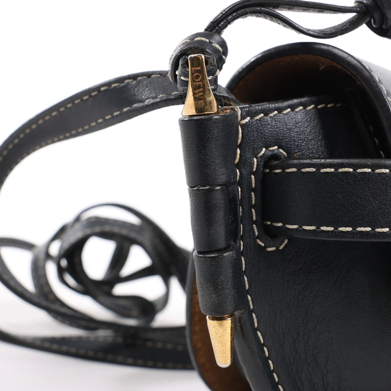 Loewe LOEWE Gate Mini Leather Crossbody Bag in Navy Blue Navy