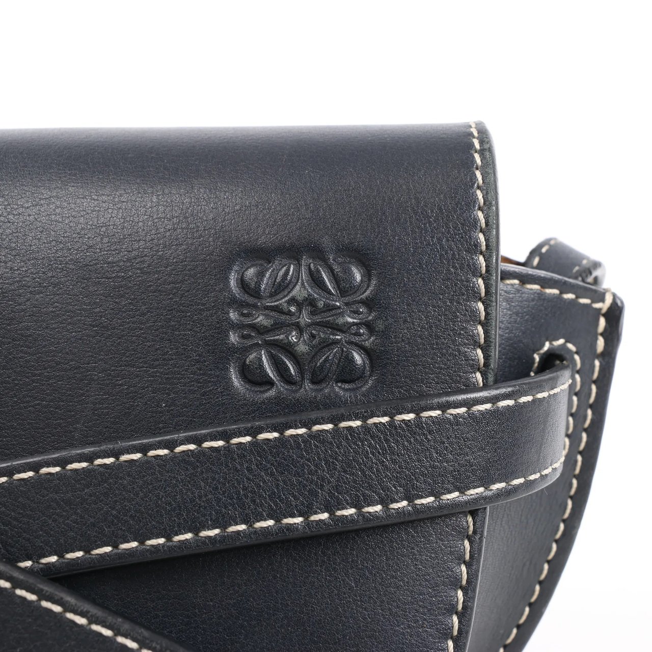Loewe LOEWE Gate Mini Leather Crossbody Bag in Navy Blue Navy